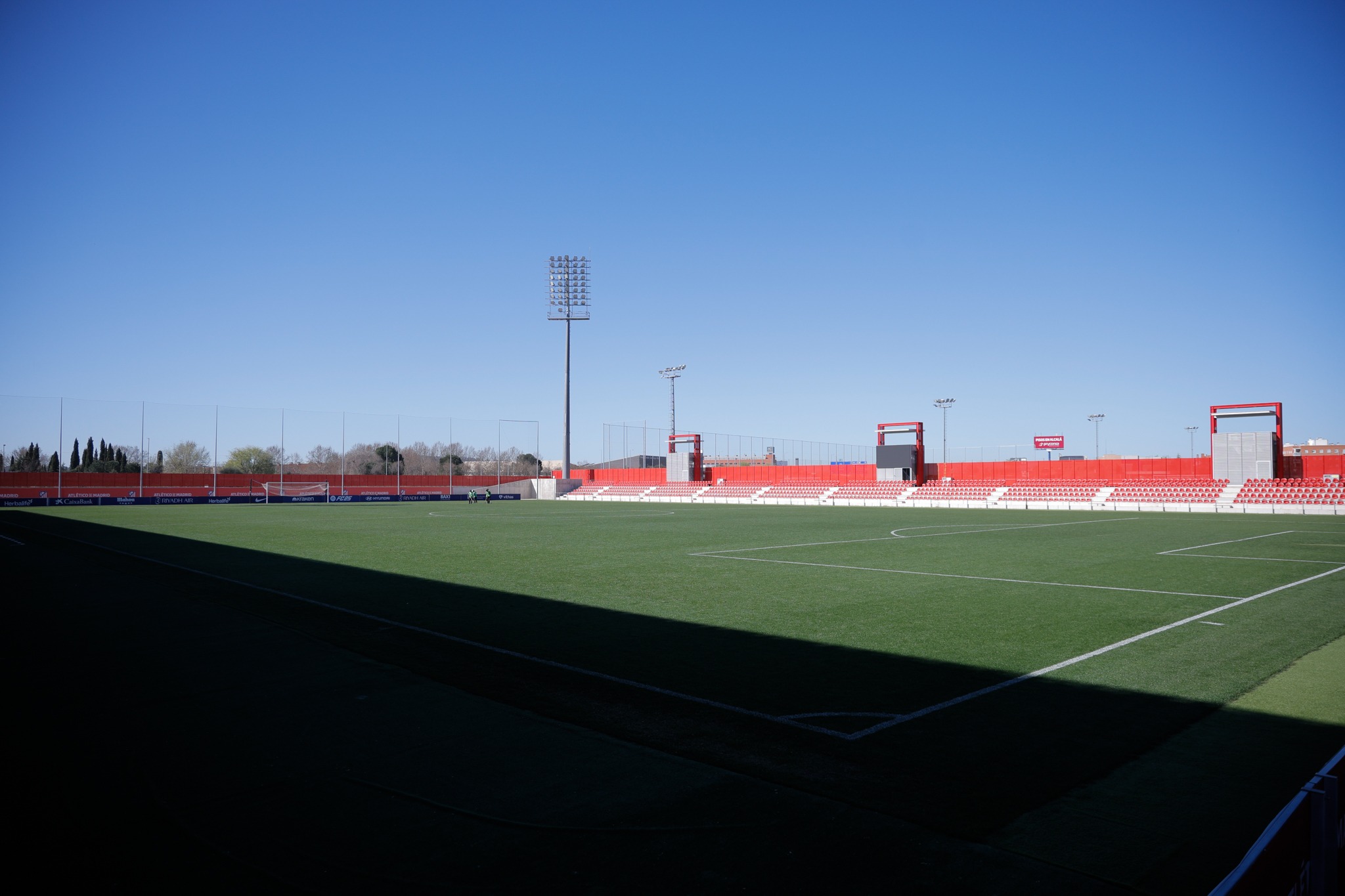 Pitch and stands at the Atlético training centre in Alcalá